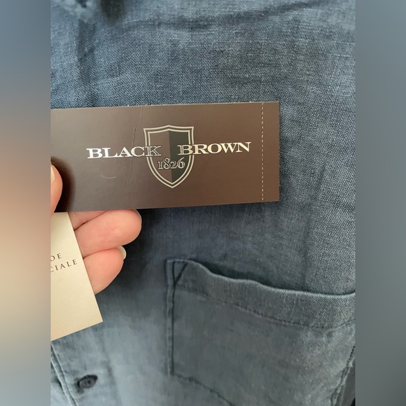 NWT Men’s Linen Shirt, Navy Blue, Sz. Large - Picture 4 of 5